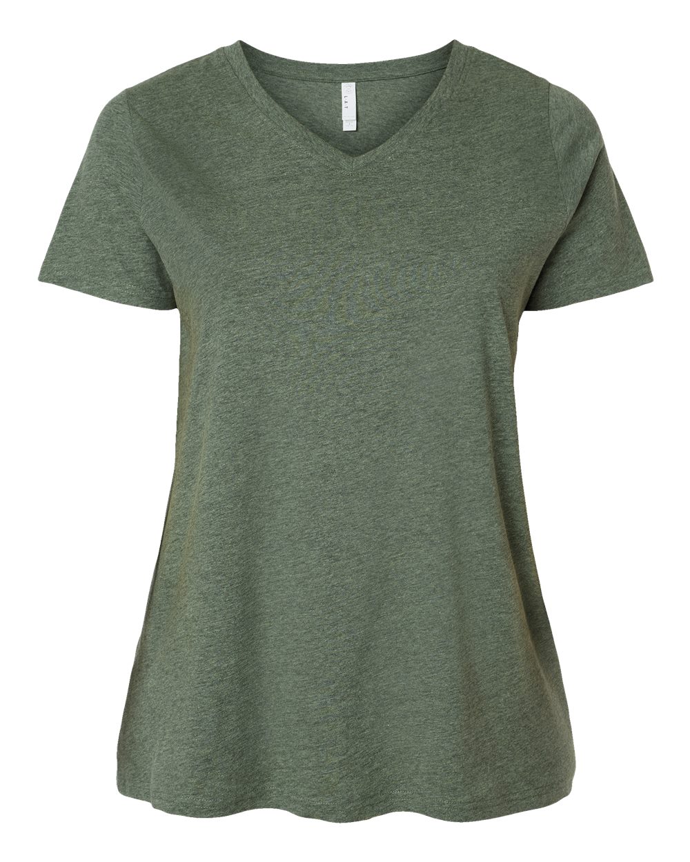 Women's Curvy Collection Fine Jersey V-Neck Tee - Front - B05038544 - Bamboo Blackout