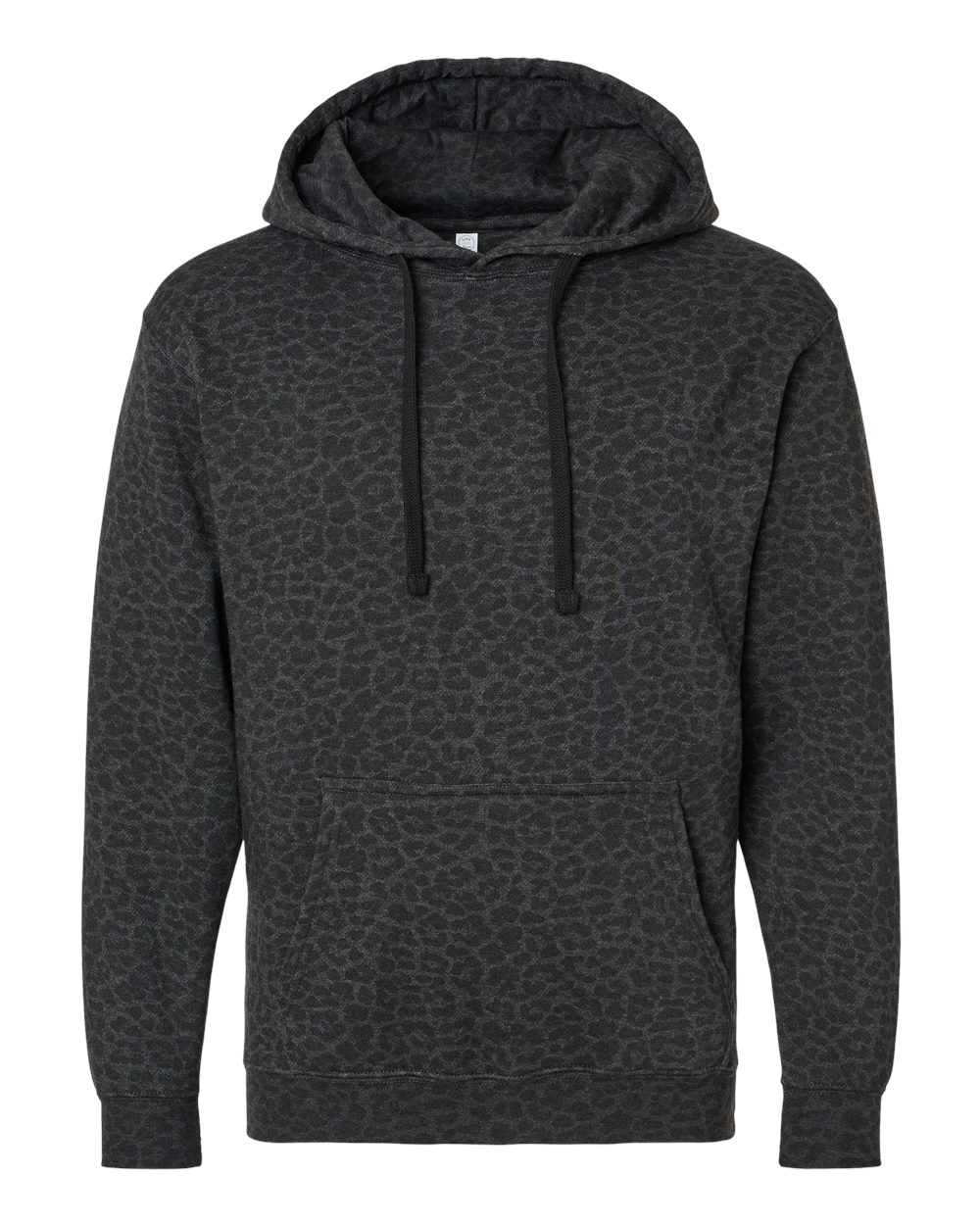 Unisex Elevated Fleece Hoodie Sweatshirt - Front - B06538103 - Black Leopard