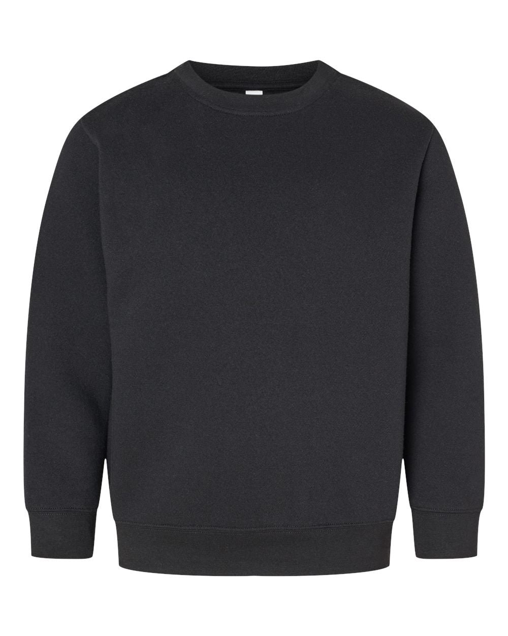 Youth Elevated Fleece Crewneck Sweatshirt - Front - B06638502 - Black