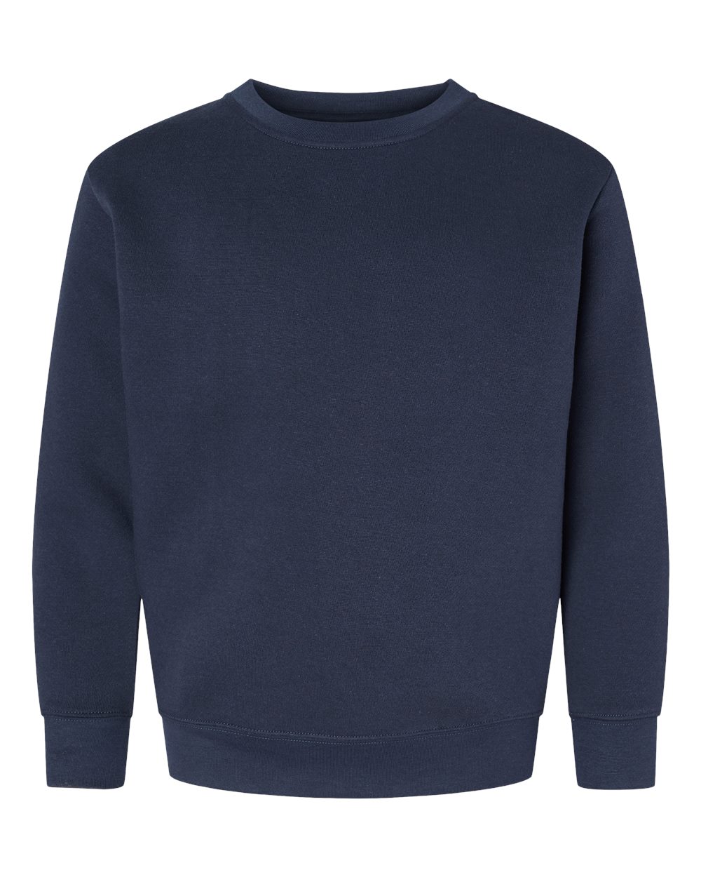 Youth Elevated Fleece Crewneck Sweatshirt - Front - B06638652 - Navy