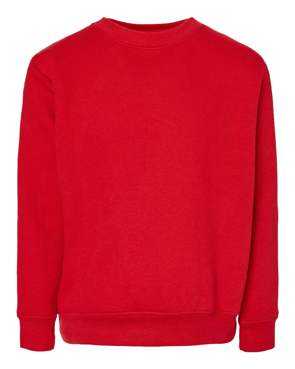 Youth Elevated Fleece Crewneck Sweatshirt - Front - B06638702 - Red