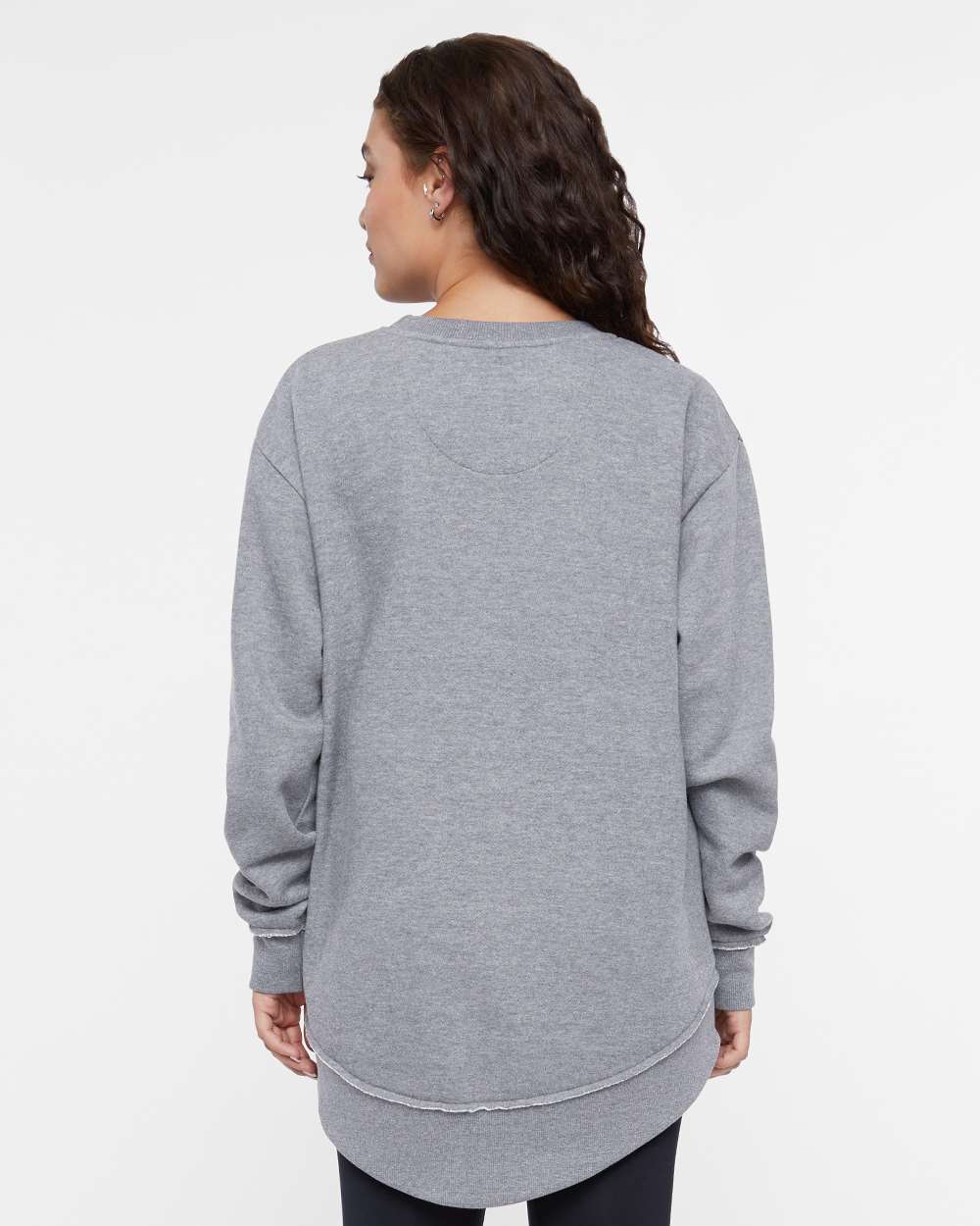 Women's Weekend Fleece Crewneck Sweatshirt - OnModelBack - B07038133 - Granite Heather