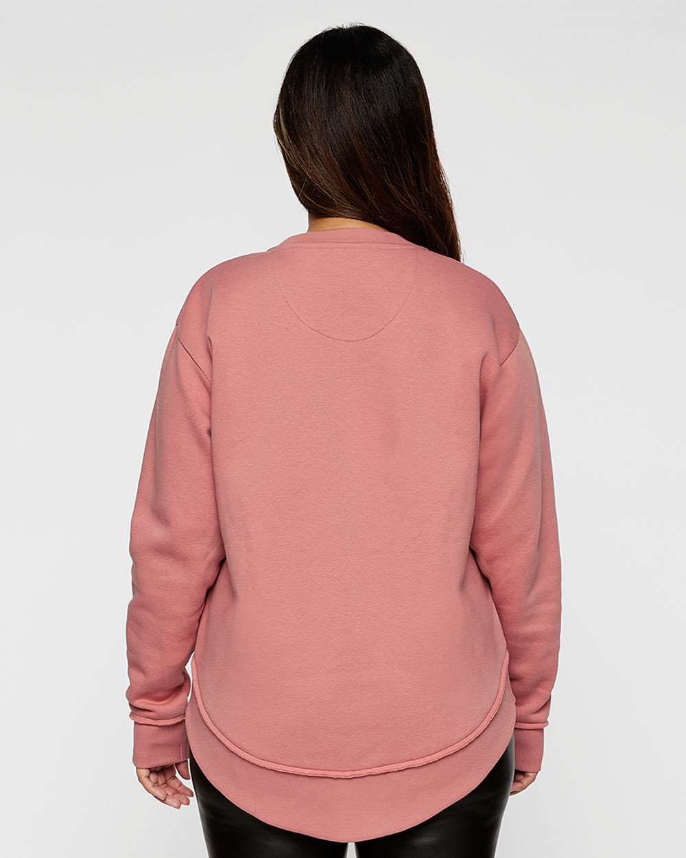 Women's Weekend Fleece Crewneck Sweatshirt - OnModelBack - B07038273 - Mauvelous