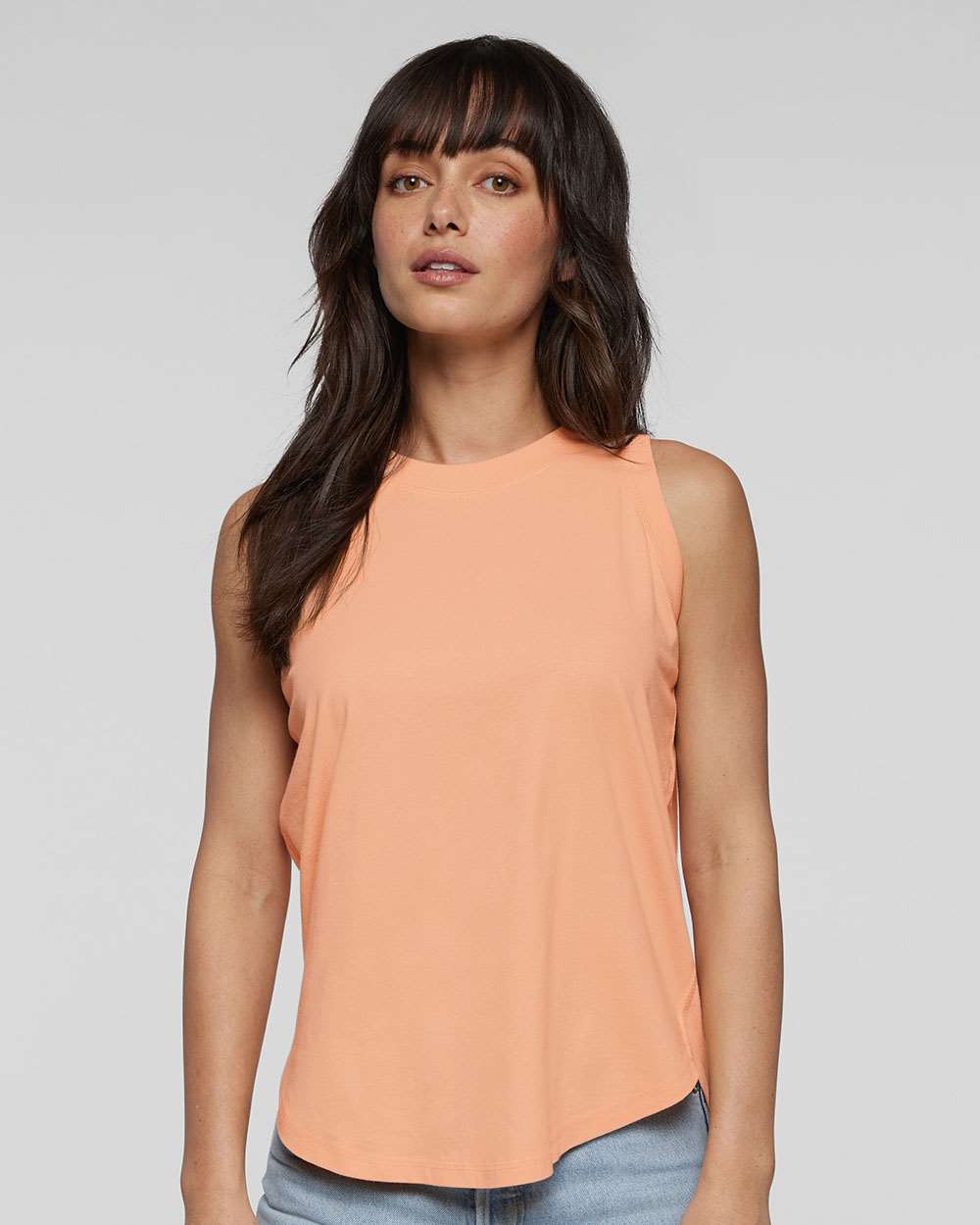 Women's Relaxed Fine Jersey Tank - OnModelFront - B07938103 - Peachy