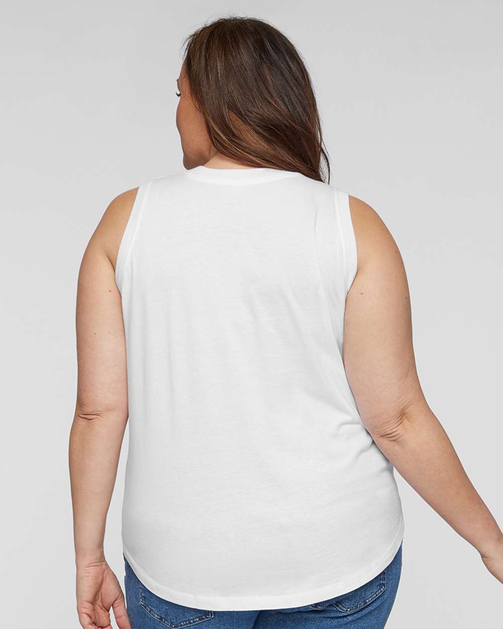 Women's Curvy Relaxed Fine Jersey Tank - OnModelBack - B08038002 - White
