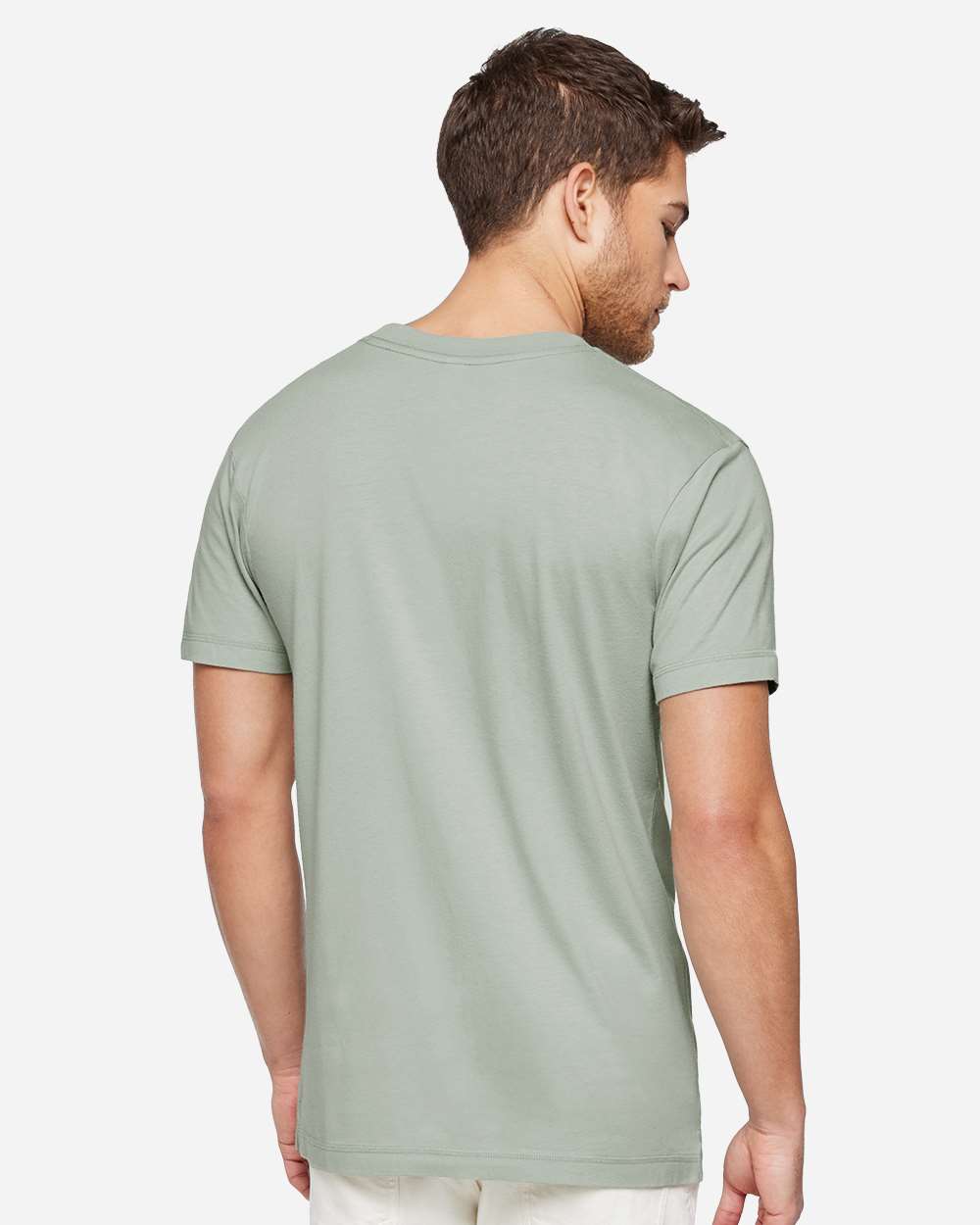 Unisex Bamboo Tee - OnModelBack - B08838113 - Eucalyptus
