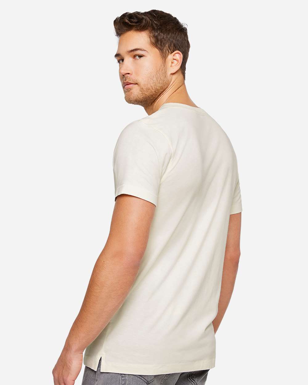Unisex Bamboo Tee - OnModelBack - B08838243 - Eggshell