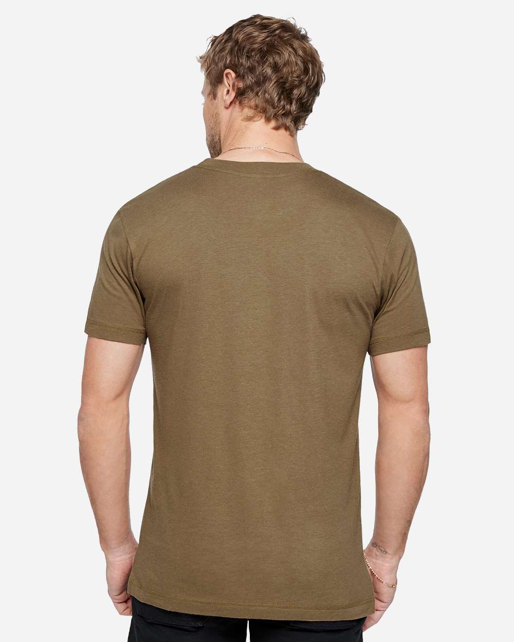 Unisex Bamboo Tee - OnModelBack - B08838553 - Coyote Brown