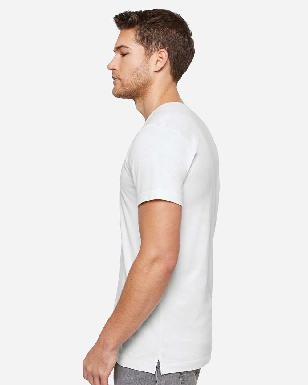 Unisex Bamboo Tee - OnModelSide - B08838003 - White