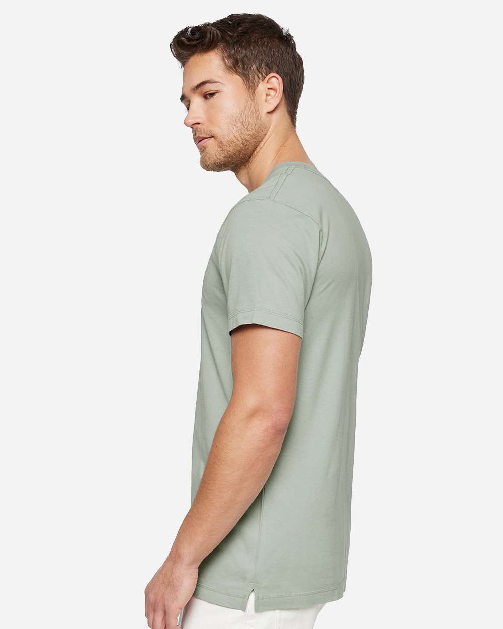 Unisex Bamboo Tee - OnModelSide - B08838113 - Eucalyptus