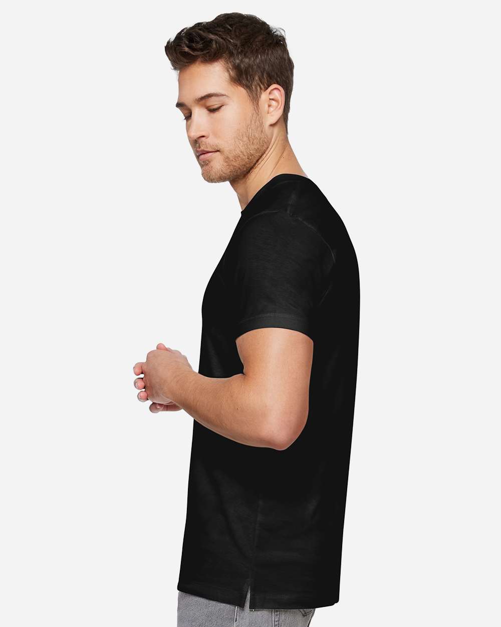Unisex Bamboo Tee - OnModelSide - B08838503 - Black