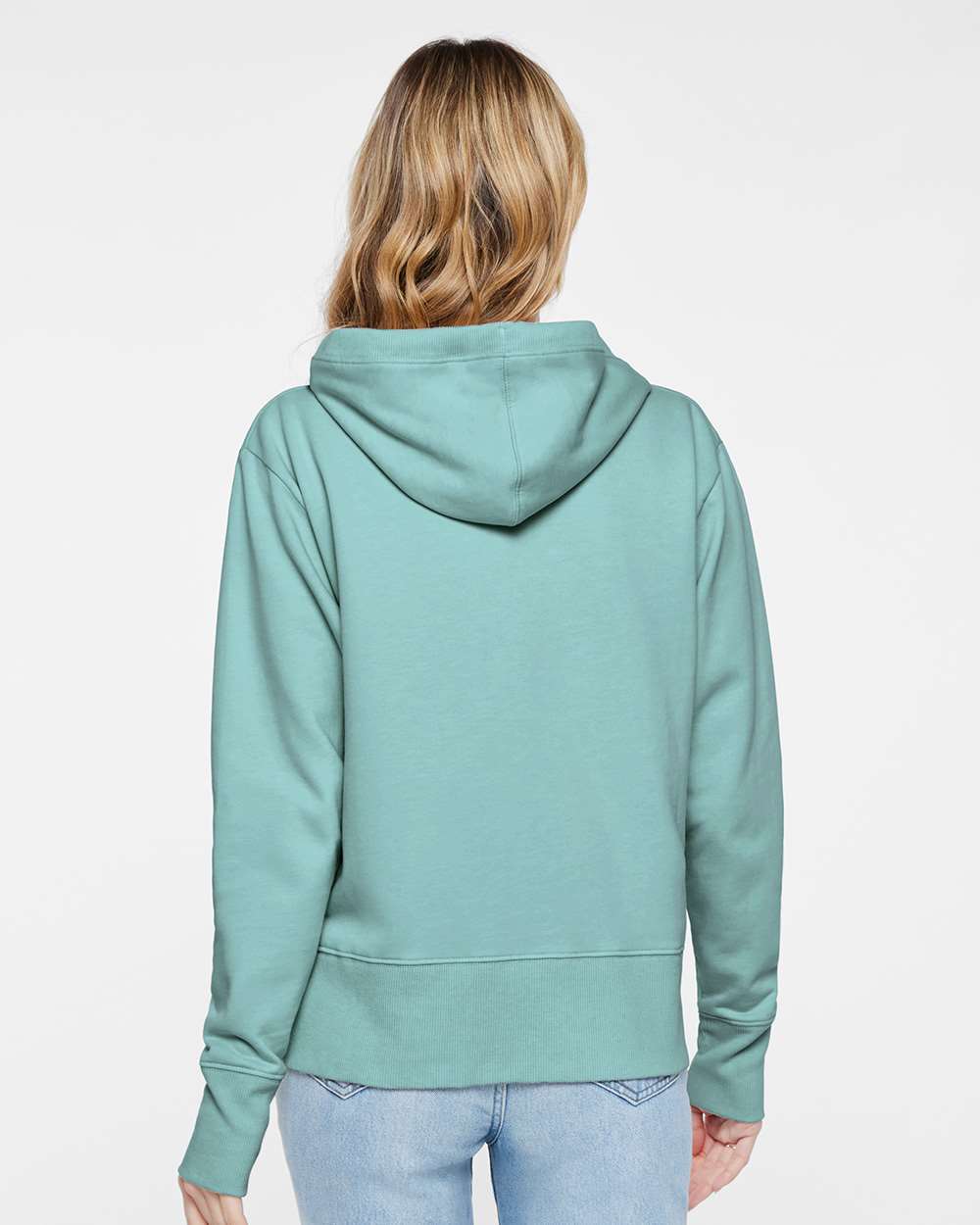 Women's Vintage Wash Hoodie Sweatshirt - OnModelBack - B09038813 - Washed Saltwater