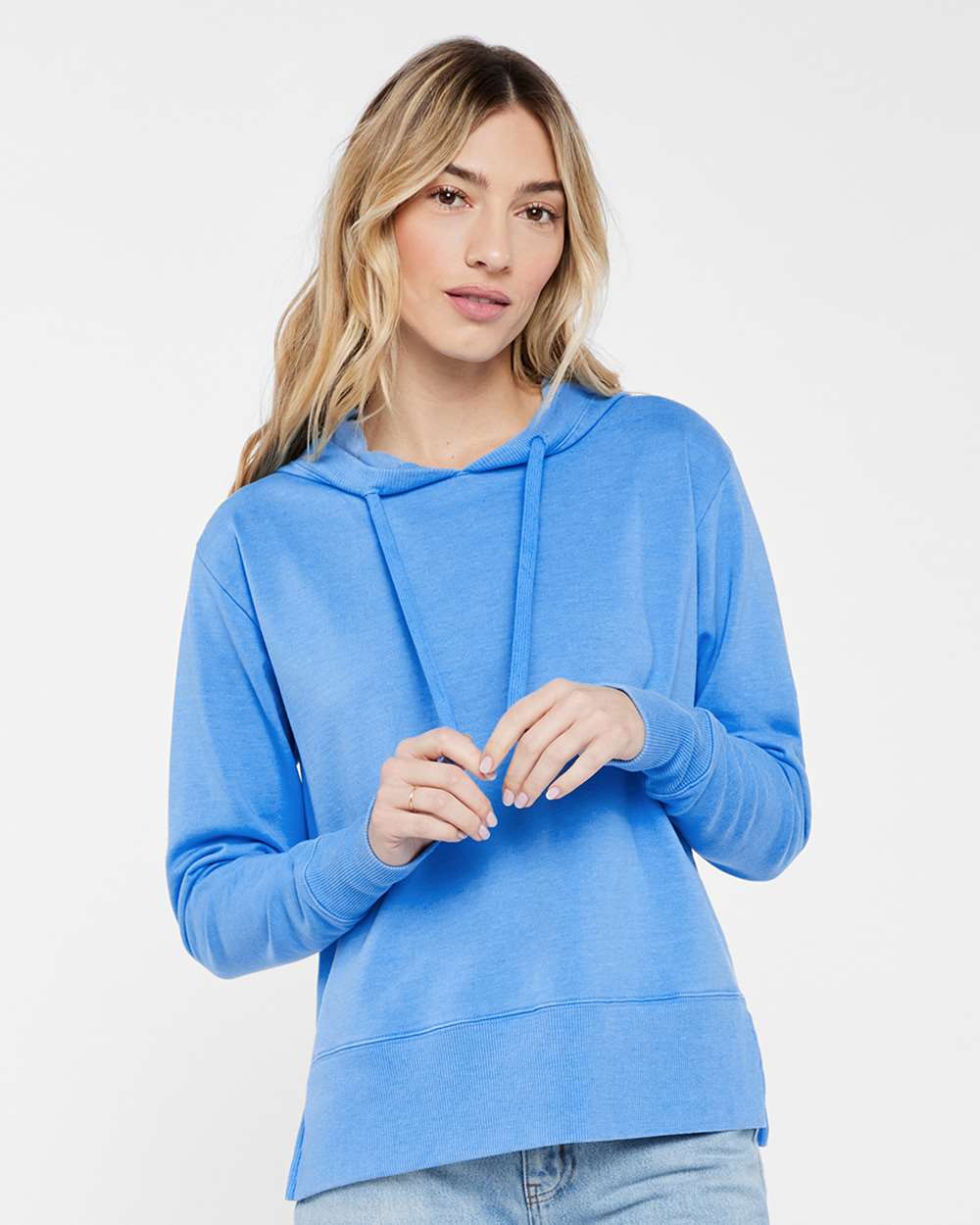 Women's Vintage Wash Hoodie Sweatshirt - OnModelFront - B09038763 - Washed Tradewind