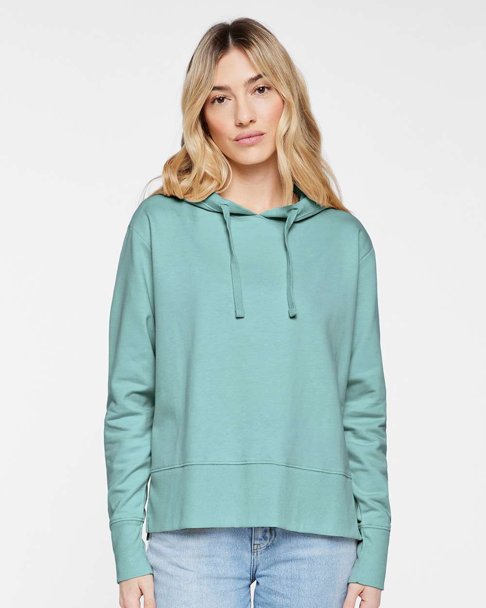 Women's Vintage Wash Hoodie Sweatshirt - OnModelFront - B09038813 - Washed Saltwater