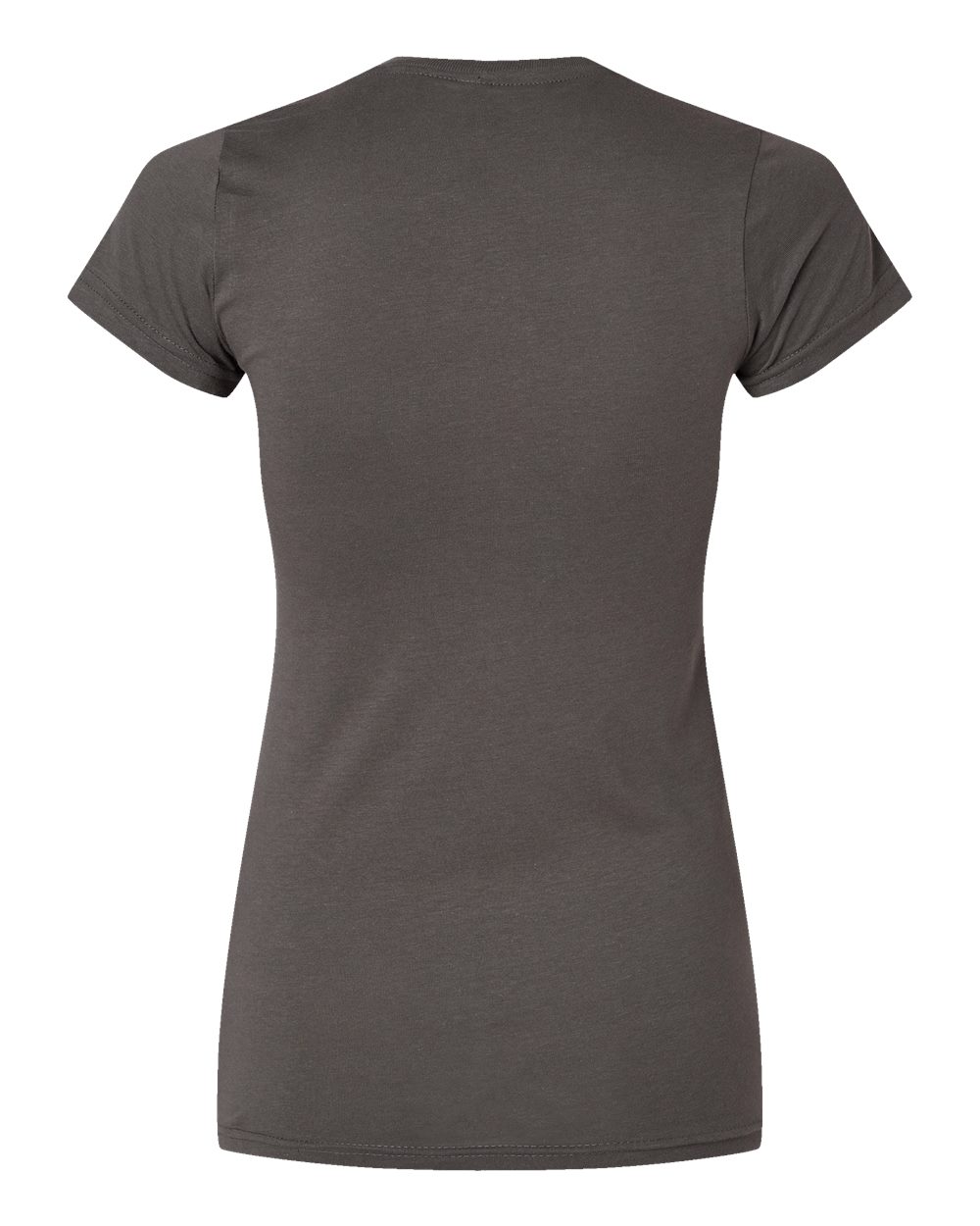 Women's Fitted Fine Jersey Tee - Back - B50338093 - Charcoal