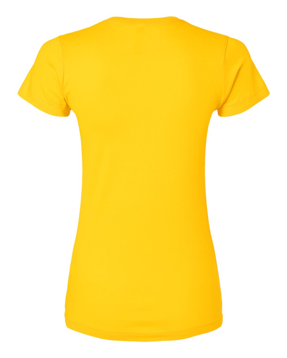 Women's Fitted Fine Jersey Tee - Back - B50338403 - Yellow