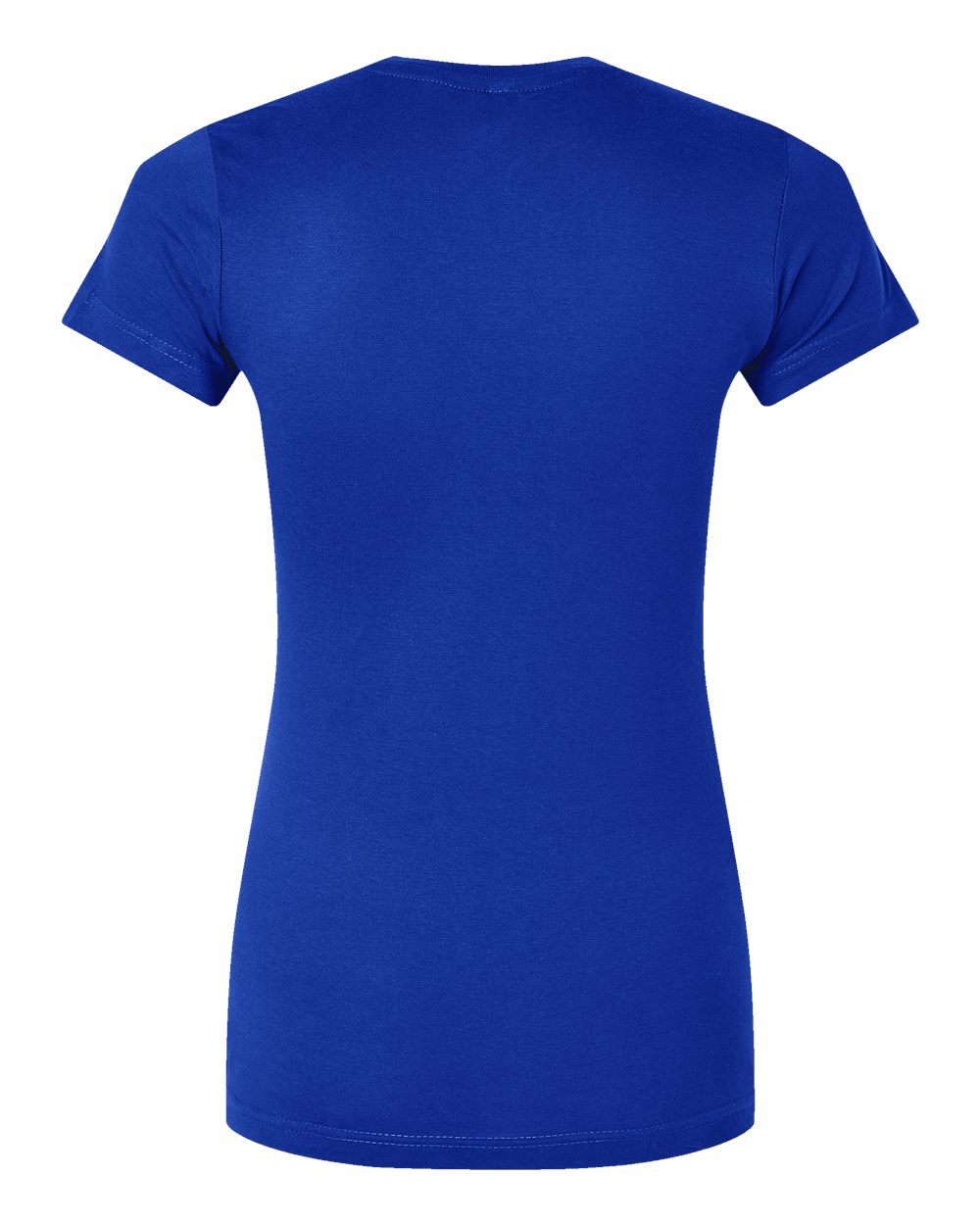 Women's Fitted Fine Jersey Tee - Back - B50338753 - Royal