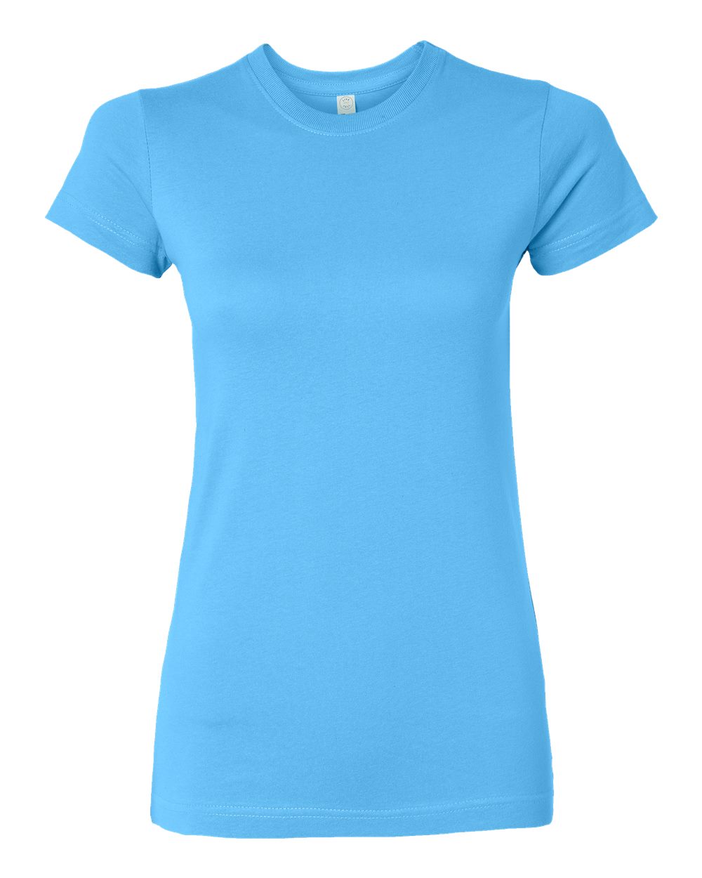 Women's Fitted Fine Jersey Tee - Front - B50338053 - Aqua