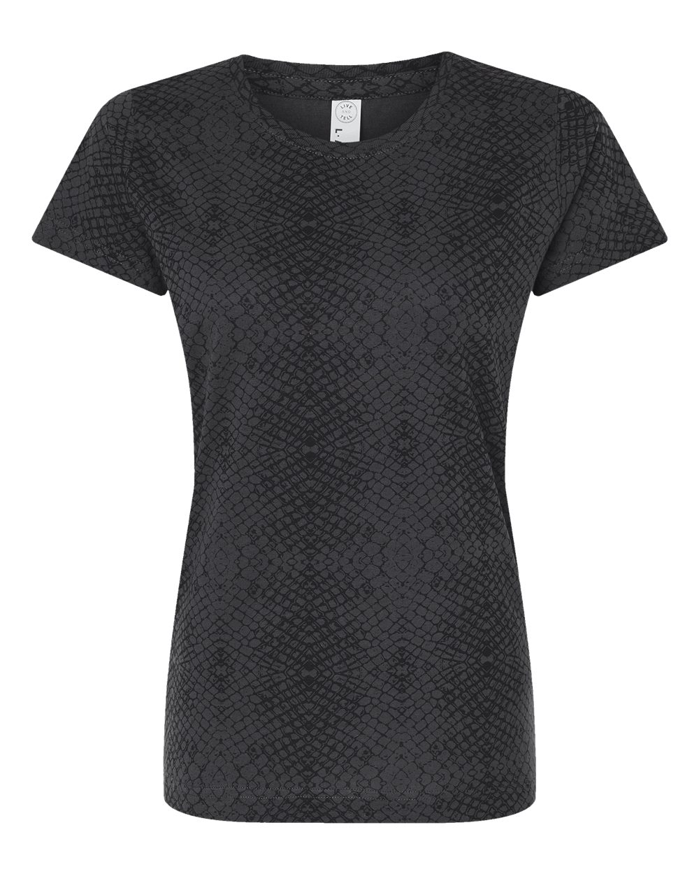Women's Fine Jersey Tee - Front - B87238562 - Black Reptile