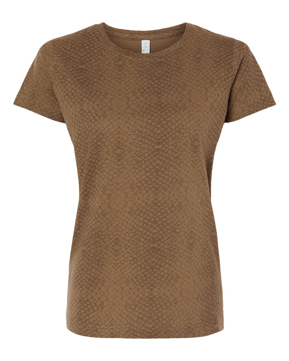 Women's Fine Jersey Tee - Front - B87238572 - Brown Reptile