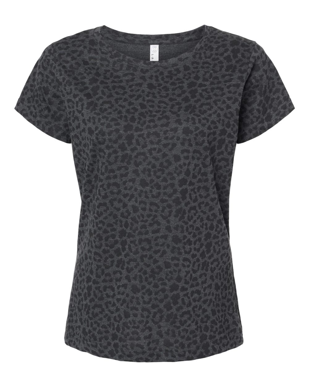 Women's Fine Jersey Tee - Front - B87238872 - Black Leopard