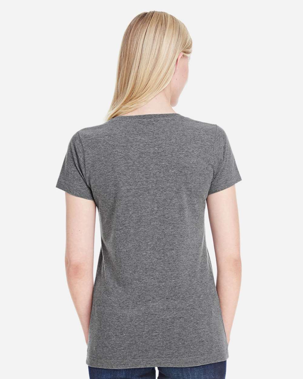 Women's Fine Jersey Tee - OnModelBack - B87238132 - Granite Heather