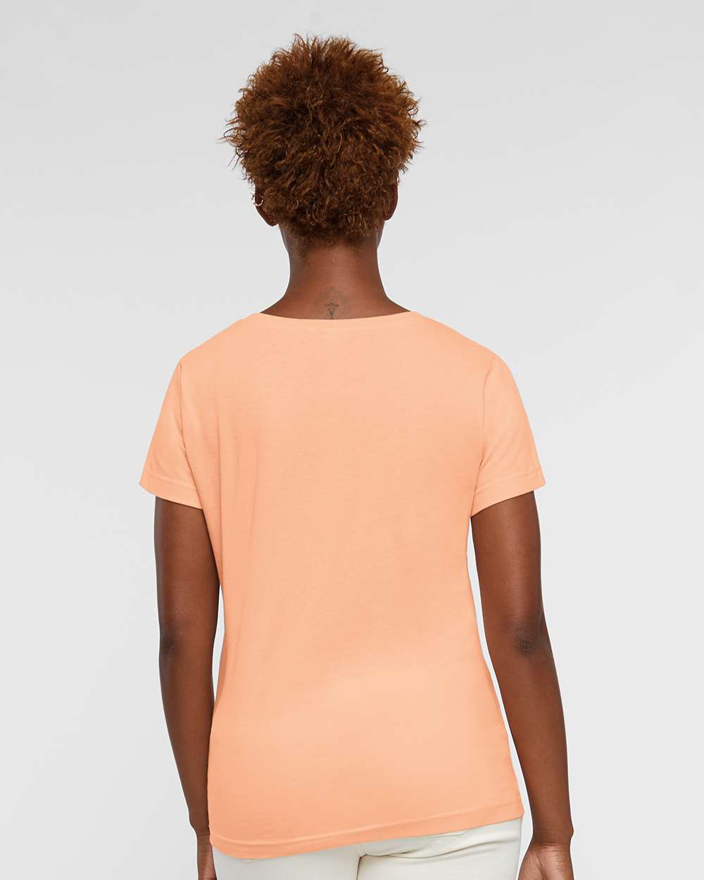 Women's Fine Jersey Tee - OnModelBack - B87238142 - Peachy