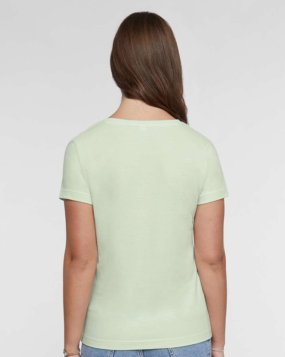 Women's Fine Jersey Tee - OnModelBack - B87238162 - Honeydew