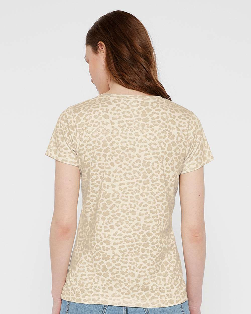 Women's Fine Jersey Tee - OnModelBack - B87238202 - Natural Leopard