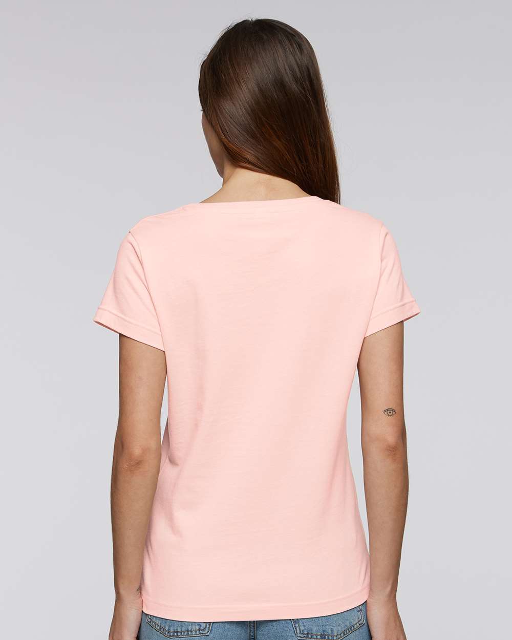 Women's Fine Jersey Tee - OnModelBack - B87238342 - Blush