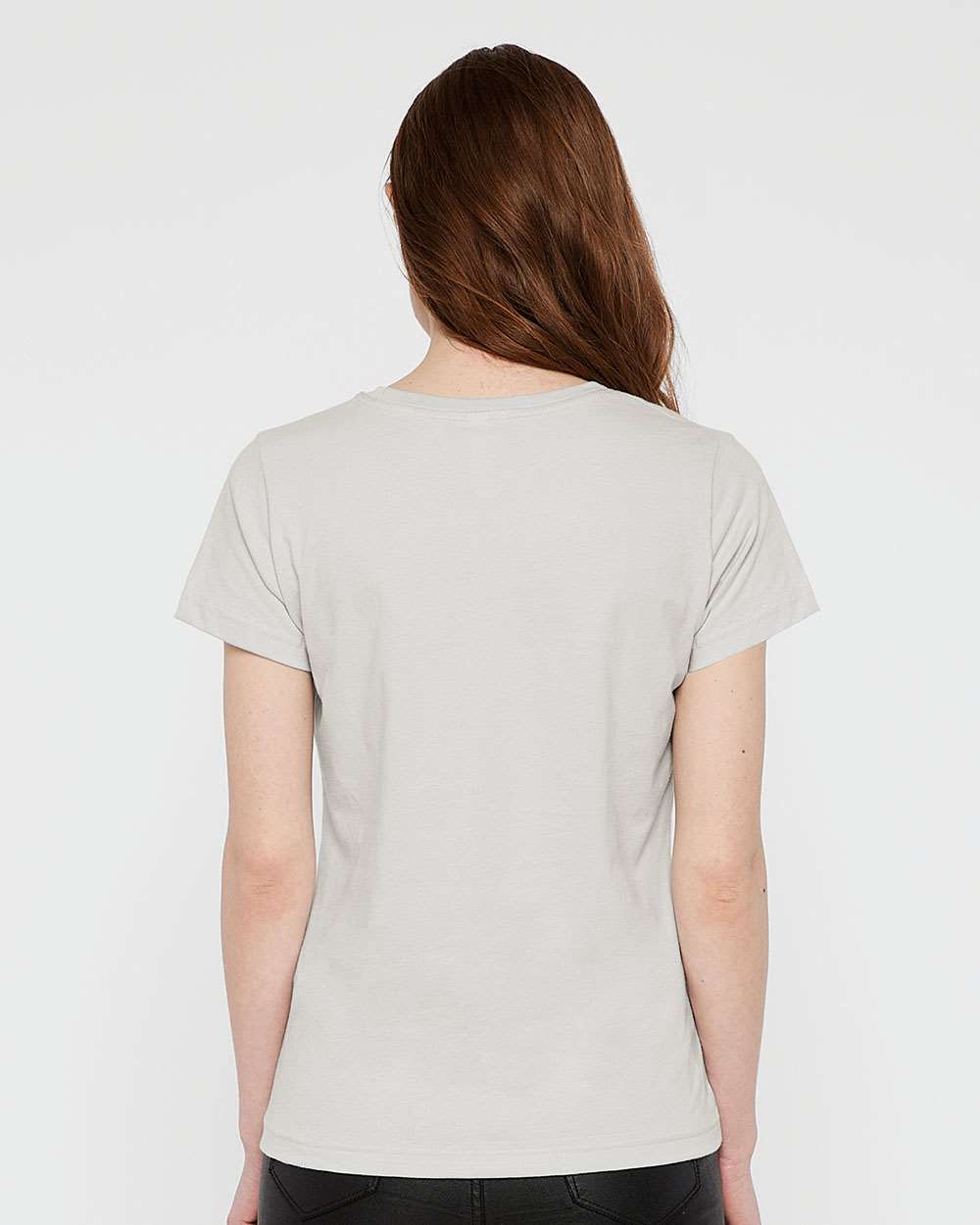 Women's Fine Jersey Tee - OnModelBack - B87238352 - Silver
