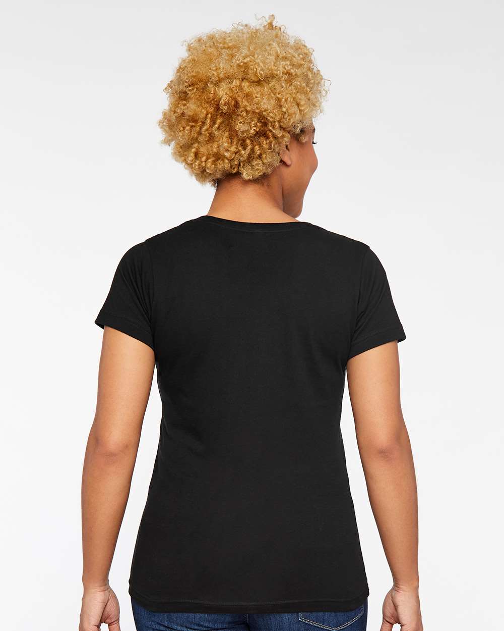 Women's Fine Jersey Tee - OnModelBack - B87238502 - Black