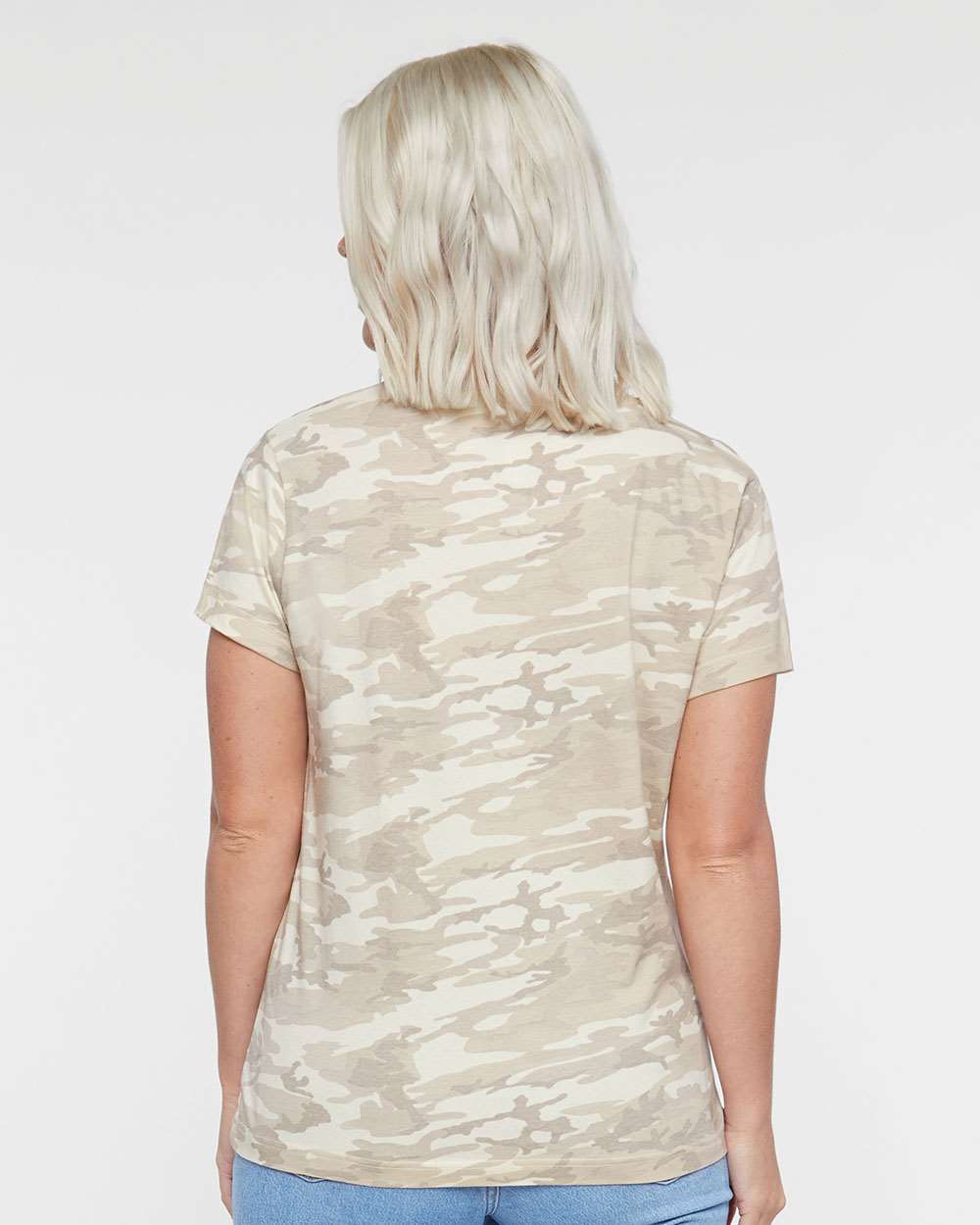 Women's Fine Jersey Tee - OnModelBack - B87238852 - Natural Camo