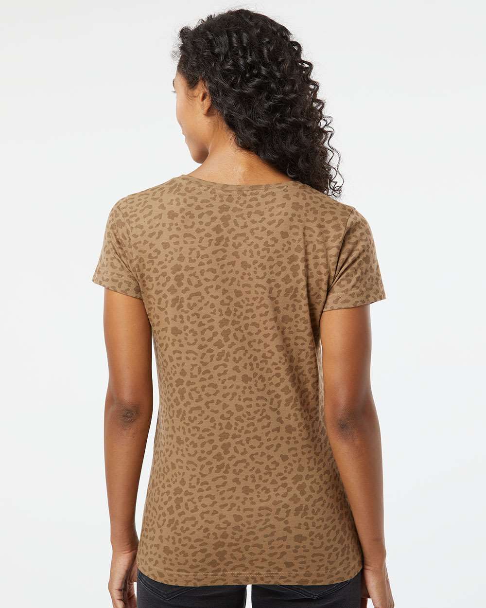 Women's Fine Jersey Tee - OnModelBack - B87238862 - Brown Leopard