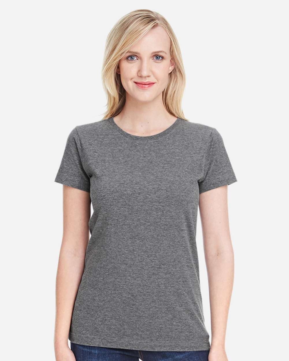 Women's Fine Jersey Tee - OnModelFront - B87238132 - Granite Heather
