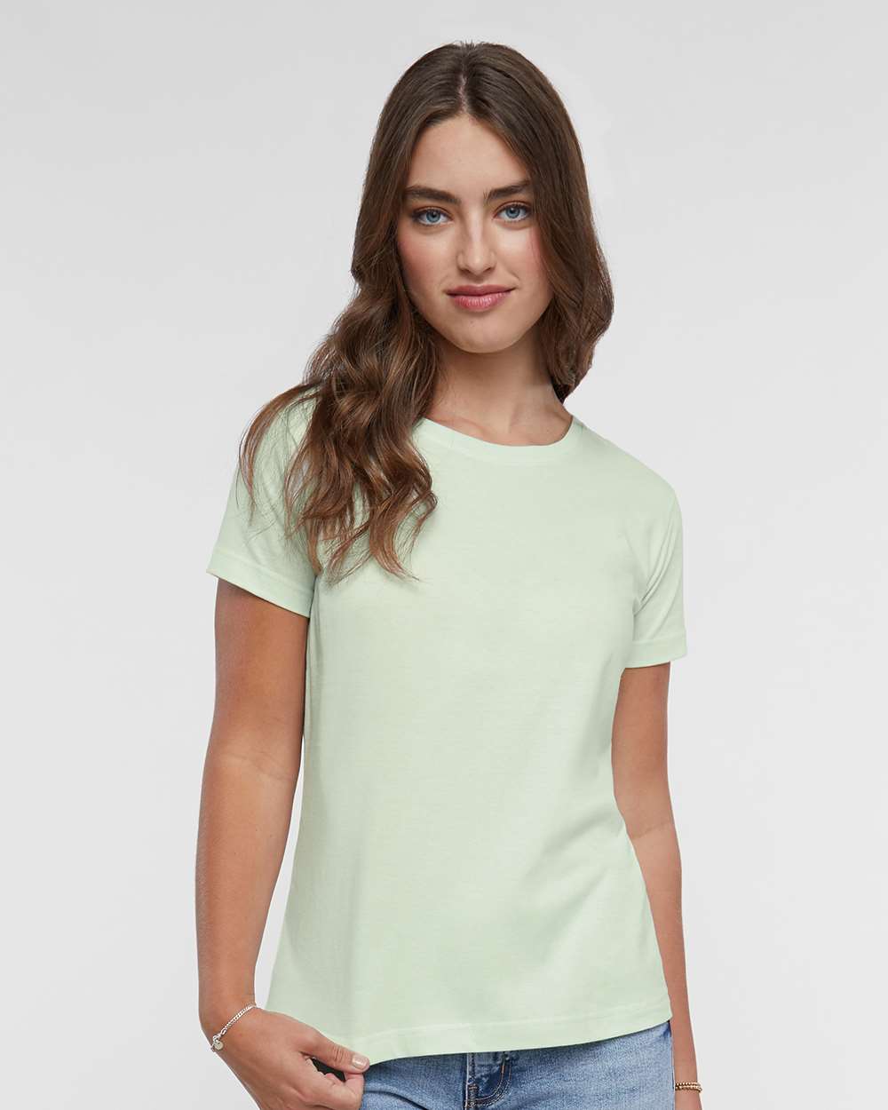 Women's Fine Jersey Tee - OnModelFront - B87238162 - Honeydew