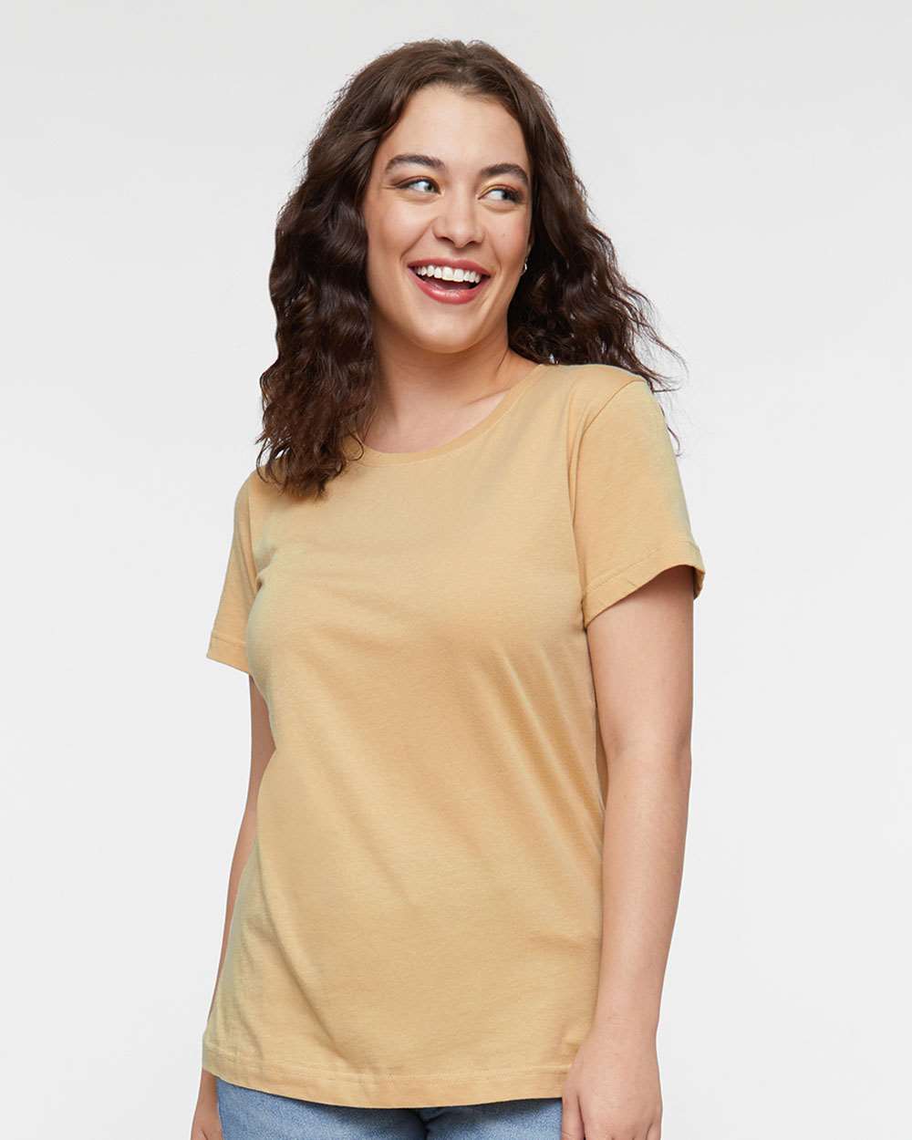 Women's Fine Jersey Tee - OnModelFront - B87238842 - Latte