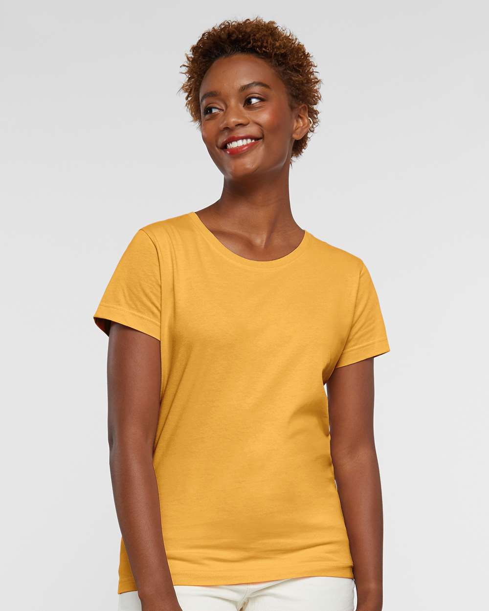 Women's Fine Jersey Tee - OnModelFront - B87238922 - Mustard