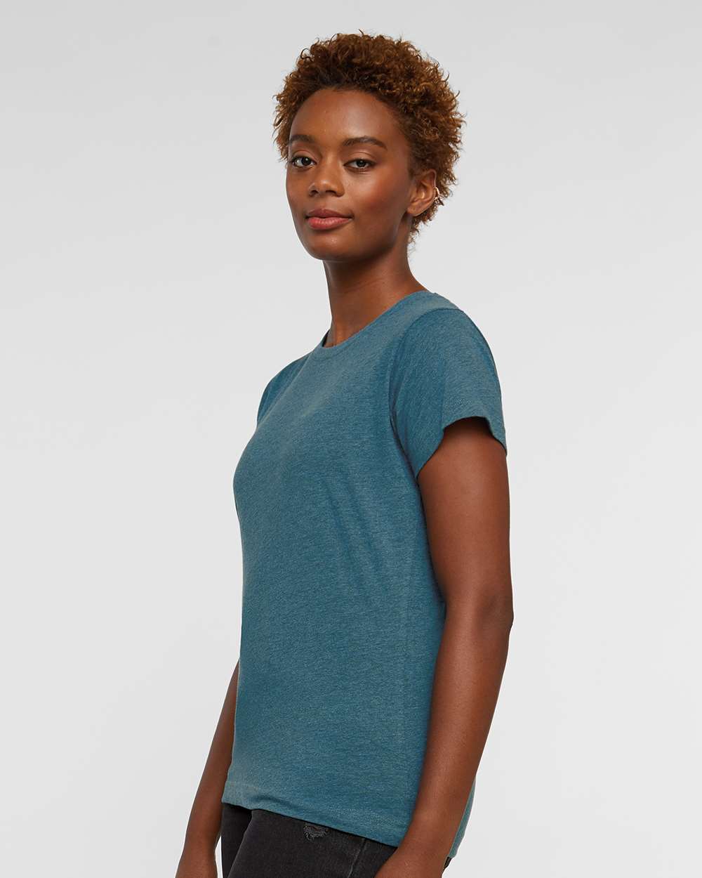 Women's Fine Jersey Tee - OnModelSide - B87238102 - Bermuda Blackout