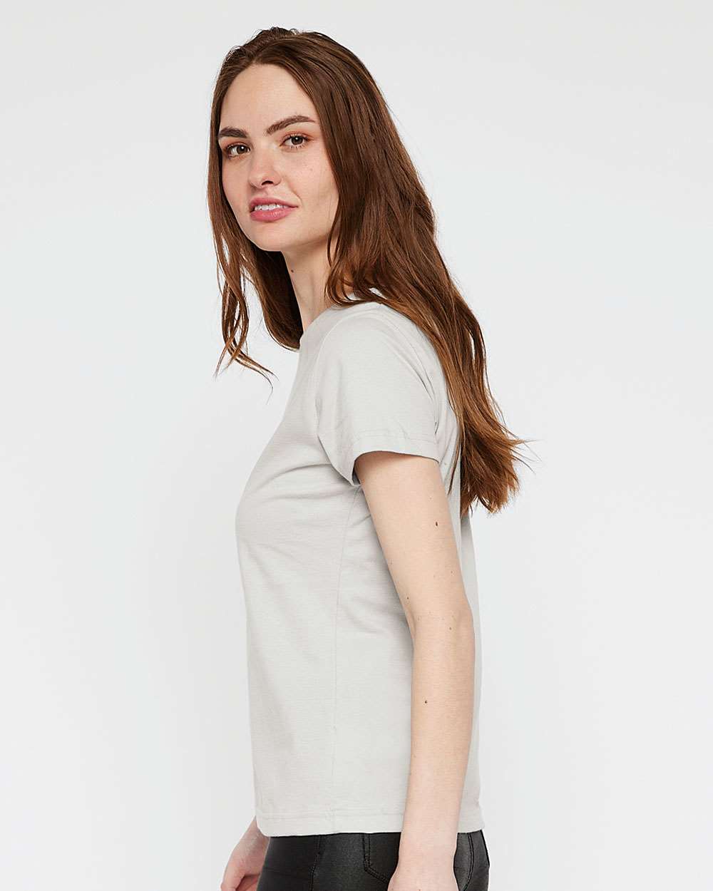 Women's Fine Jersey Tee - OnModelSide - B87238352 - Silver
