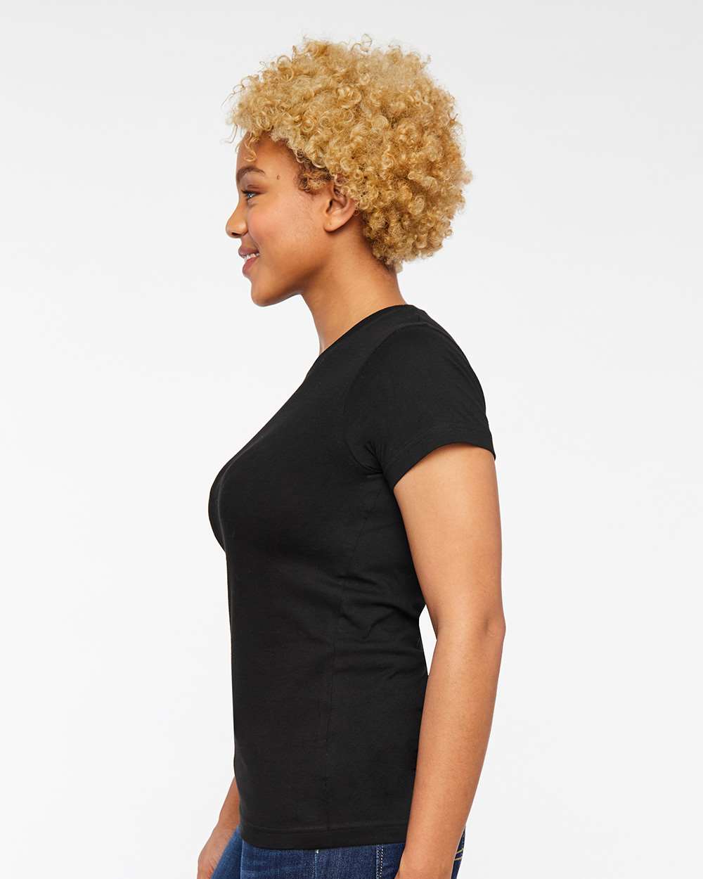 Women's Fine Jersey Tee - OnModelSide - B87238502 - Black