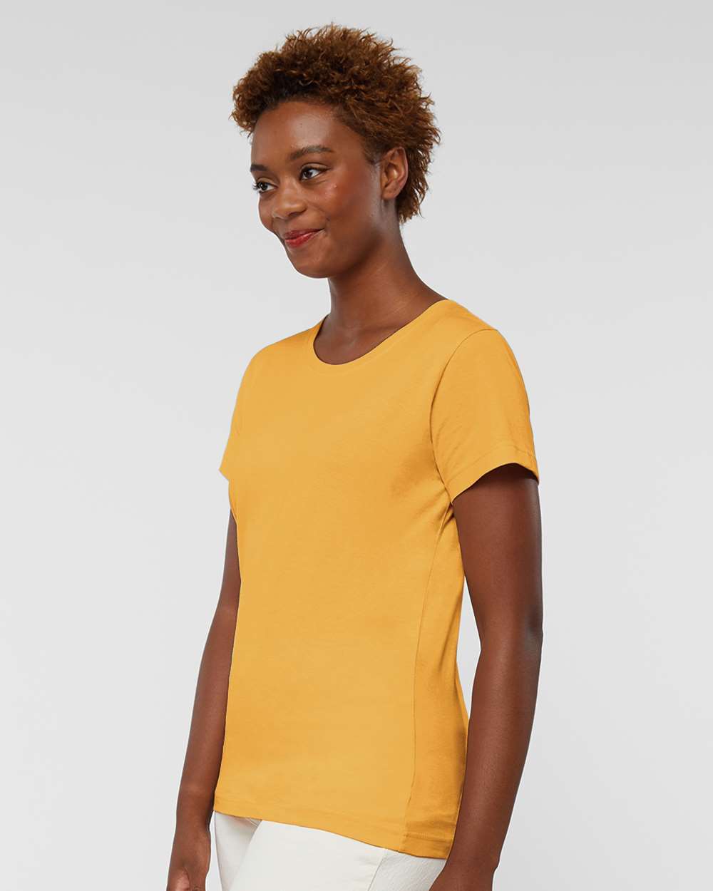 Women's Fine Jersey Tee - OnModelSide - B87238922 - Mustard