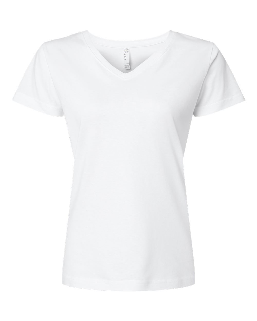 Women's Fine Jersey V-Neck Tee - Front - B80738002 - White