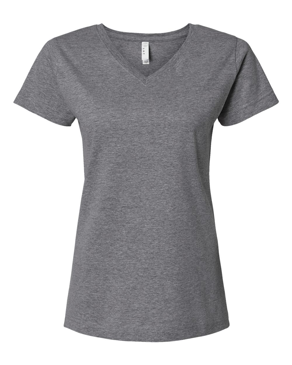 Women's Fine Jersey V-Neck Tee - Front - B80738132 - Granite Heather