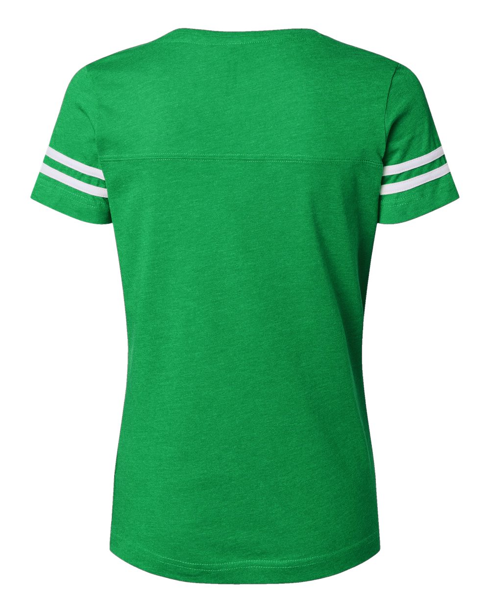 Women's Football V-Neck Fine Jersey Tee - Back - B54738193 - Vintage Green/ White