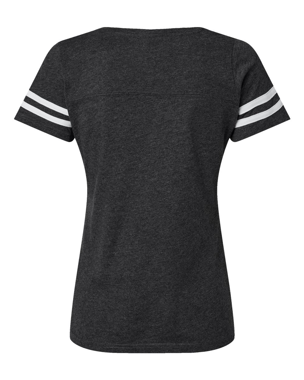 Women's Football V-Neck Fine Jersey Tee - Back - B54738513 - Vintage Smoke/ White