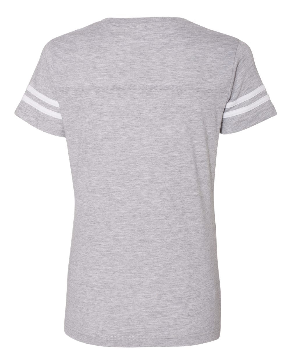 Women's Football V-Neck Fine Jersey Tee - Back - B54738583 - Vintage Heather/ White