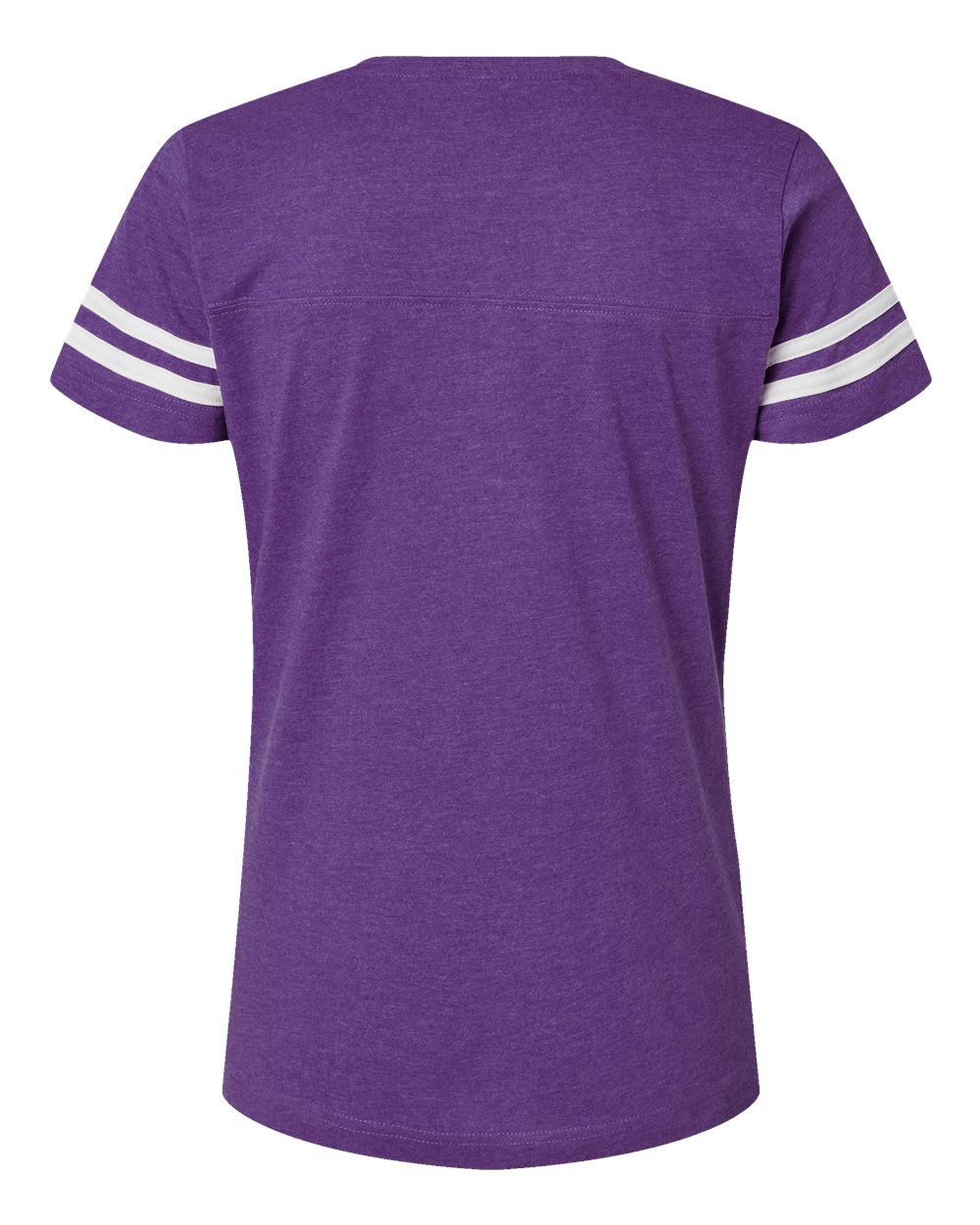 Women's Football V-Neck Fine Jersey Tee - Back - B54738673 - Vintage Purple/ White