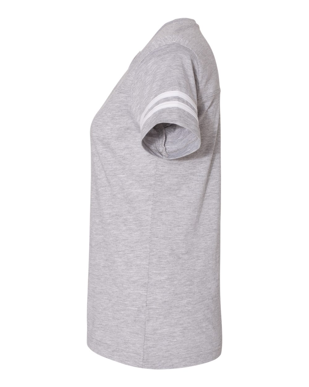 Women's Football V-Neck Fine Jersey Tee - DirectSide - B54738583 - Vintage Heather/ White