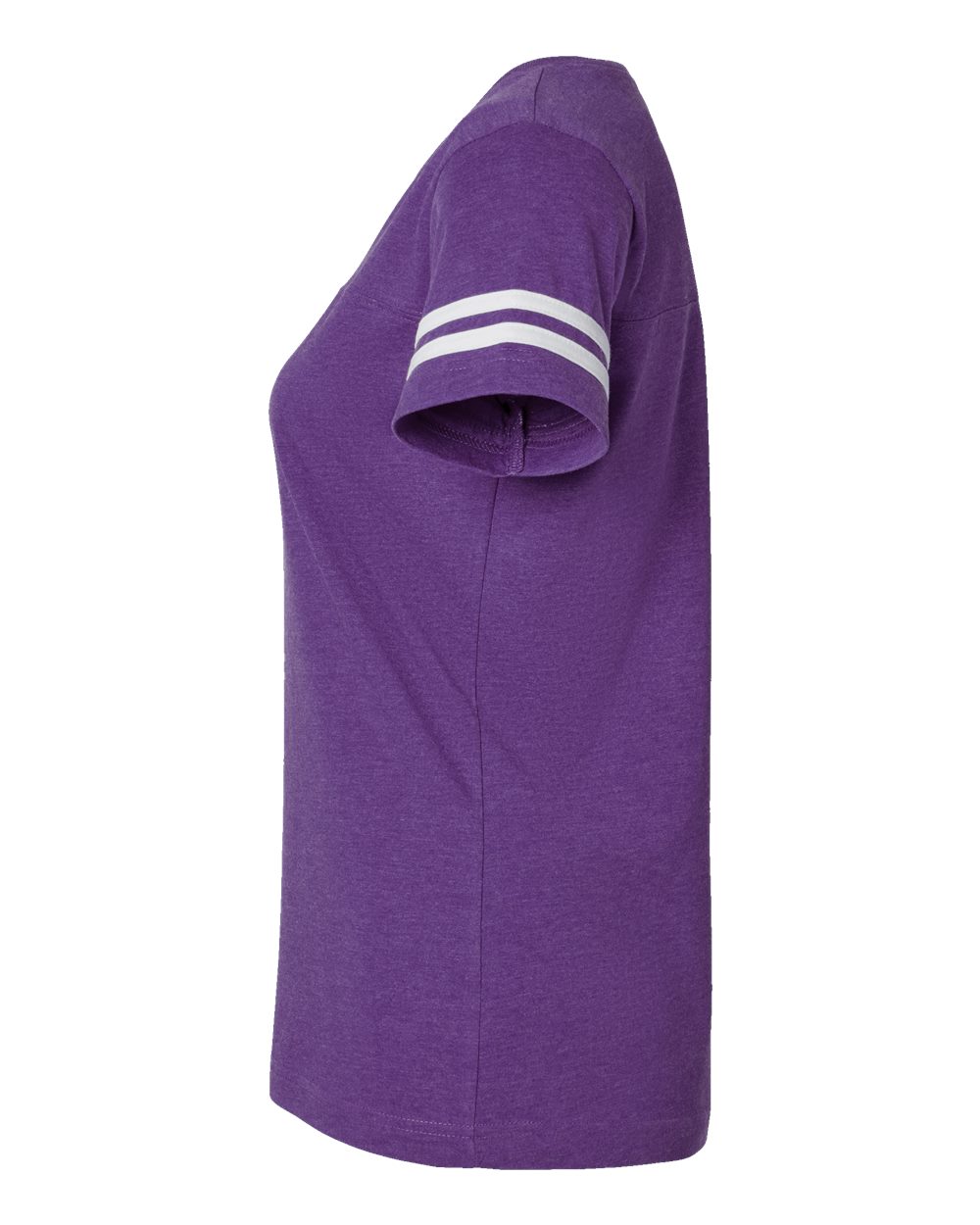 Women's Football V-Neck Fine Jersey Tee - DirectSide - B54738673 - Vintage Purple/ White